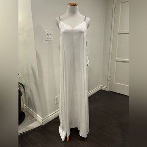 MSK White Sequined Strap Formal Long Dress NWT Size L